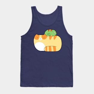 Tabby Cat and Little Chameleon Tank Top